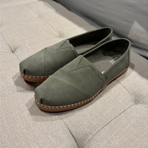 TOMS Women's Olive Green Slip-On Shoes